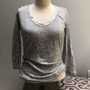 J.Crew leather trim tee